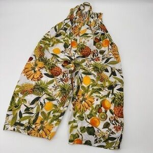 Cara Cara Goldie Fruit Print Cotton Poplin Romper Girls Kids Size 10